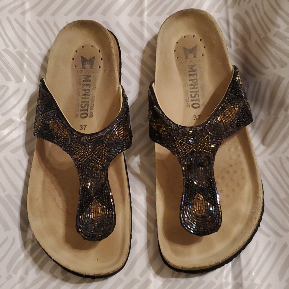 Mephisto sz 37 imeleda beaded sandals